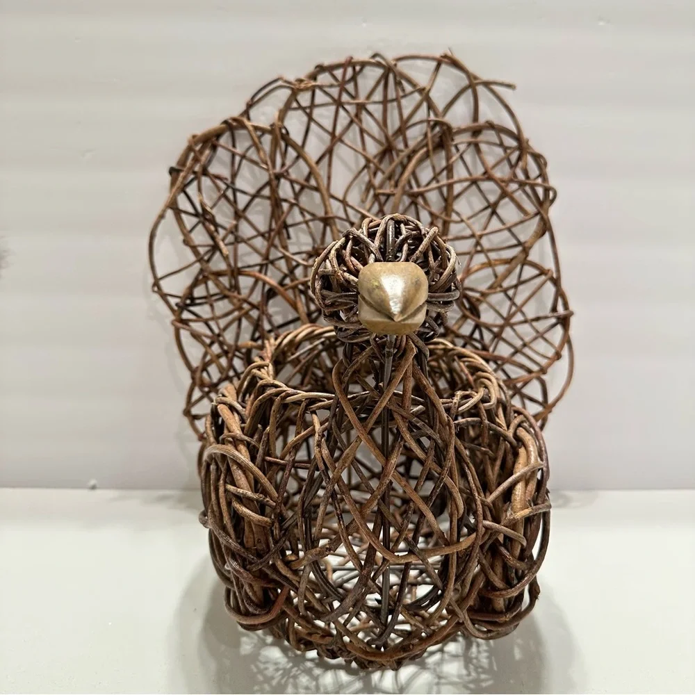 Woven Rattan Bird Turkey‎ Basket Large Holiday Farmhouse Farm Ranch